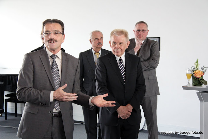 Landrat Franz Josef Diel, Arnulf Rotter Gewerbeverein), Präsident des Förderbeirats Dr. Richard Auernheimer, Bürgermeister Hans-Peter Haas
